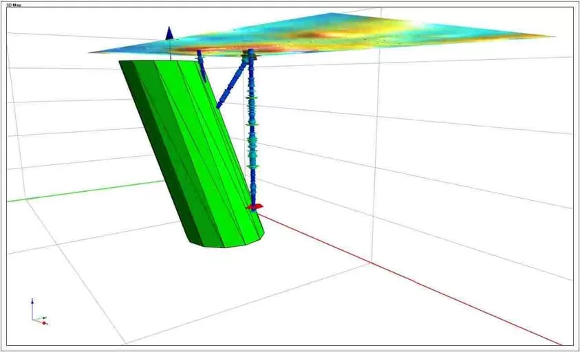 This image is a diorite Intrision in 3d with diamond frillholes near